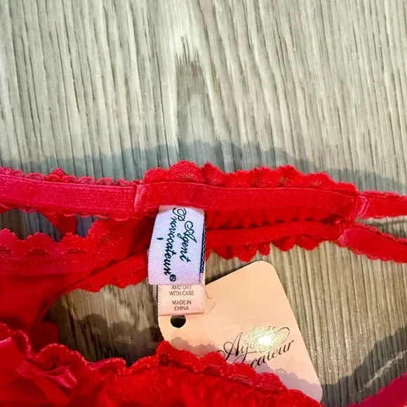 Agent Provocateur Tammi Red Silk and Lace Thing. Size 1. NWT. - Picture 4 of 4